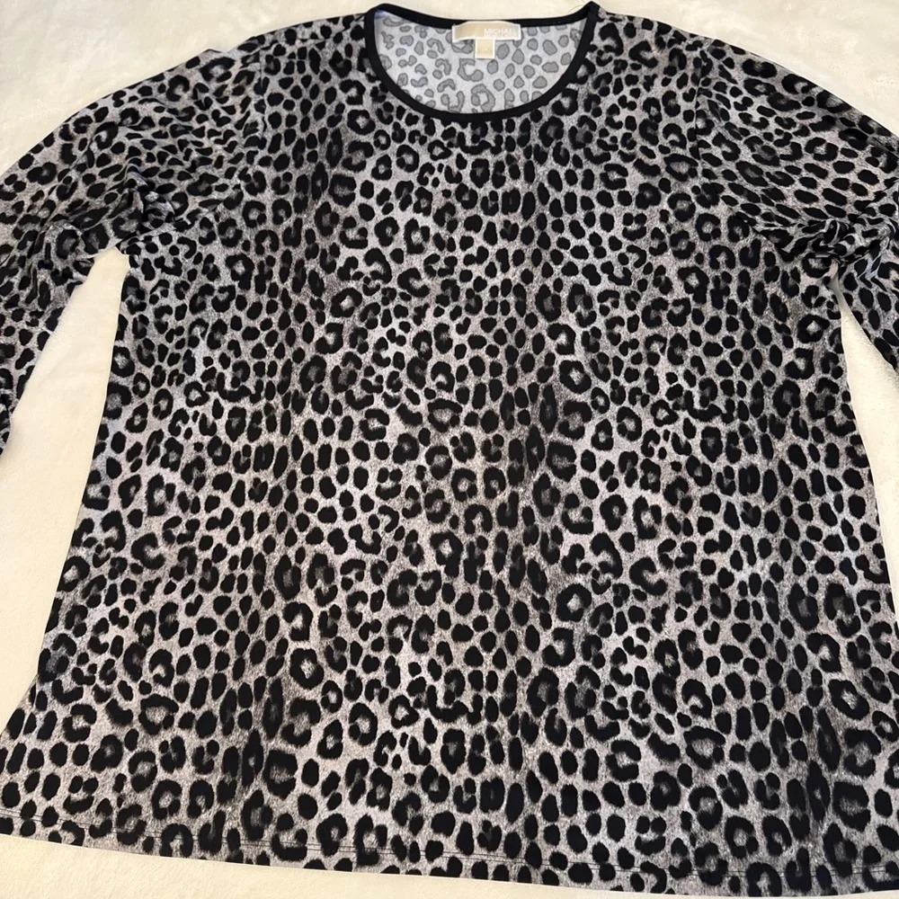 MICHAEL Michael Kors Plus Size 2X Leopard Print Bell Sleeve Top